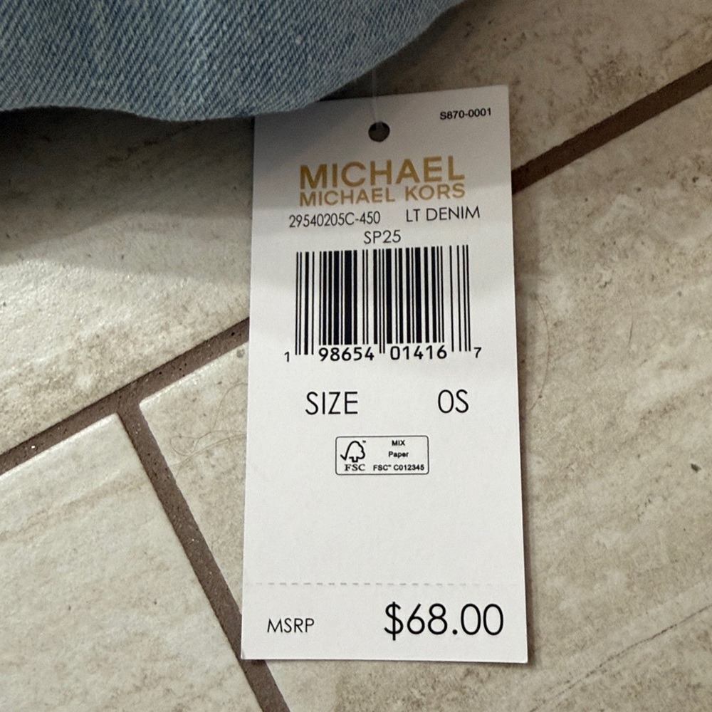 Michael Kors Light Blue denim .. MK embroidery logo
Silver snap back - Picture 3 of 5